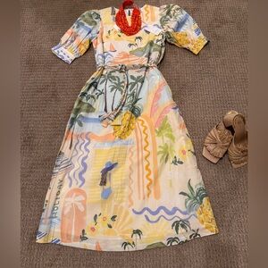 Prosperina Dress Brynne Midi Dress Citrus Splash